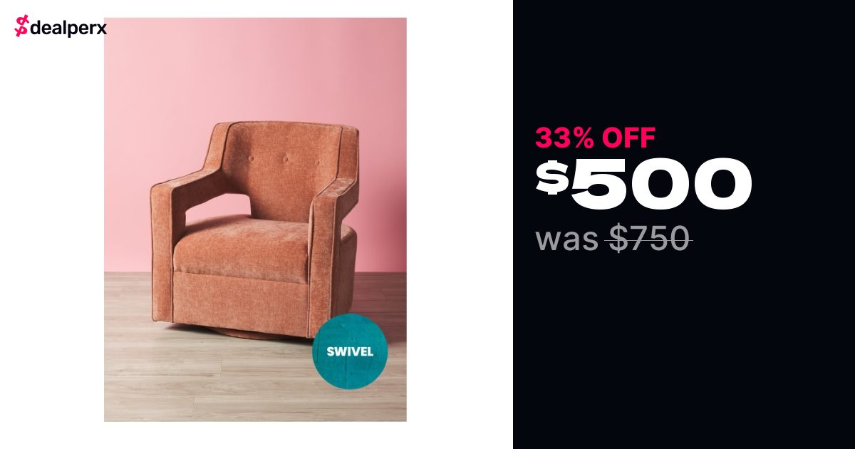 Sale on Tahari 33in Mod Cutout Swivel Accent Chair