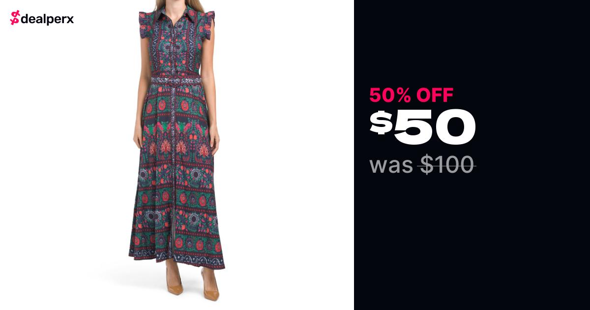 DALIA MACPHEE Long Sleeve Floral Maxi Dress