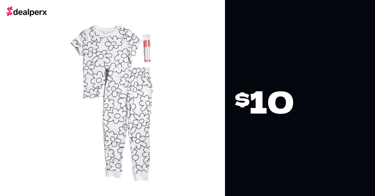 Sale on Tahari 2pc Girls Color Your Own Sleepwear Set