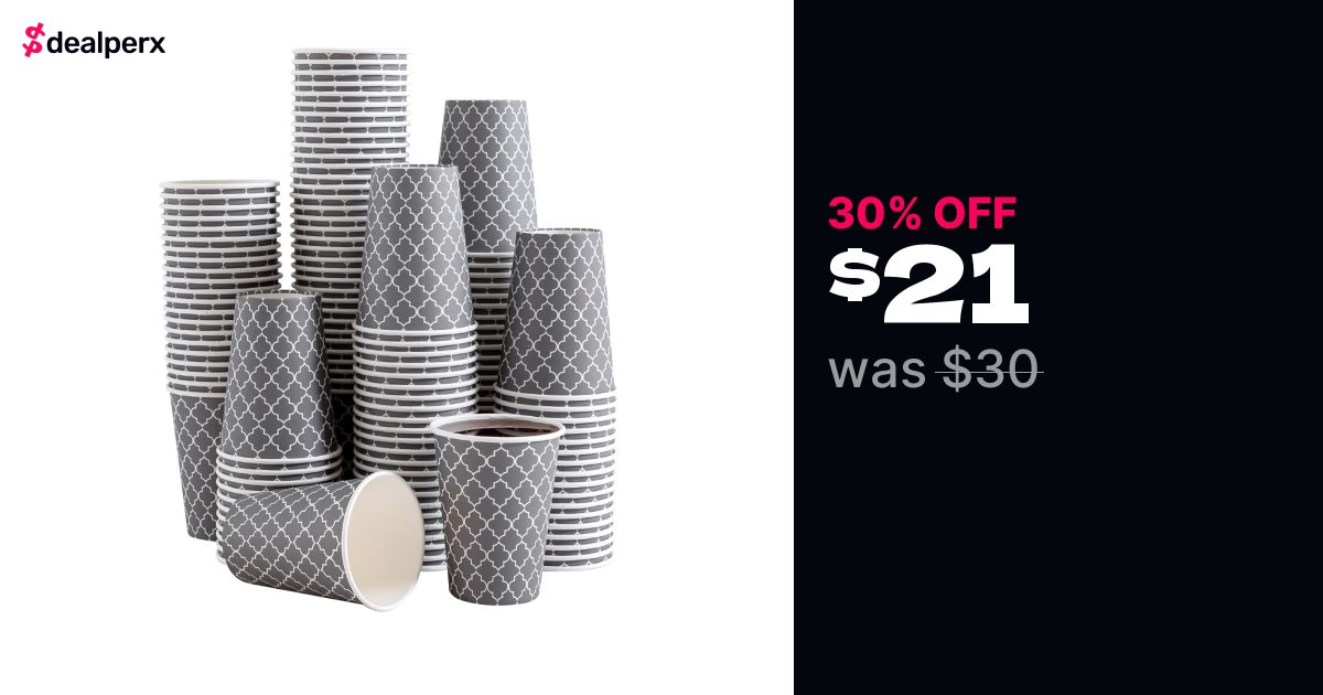 12 Oz 180 Pack Disposable Paper Coffee Cups - Dealperx