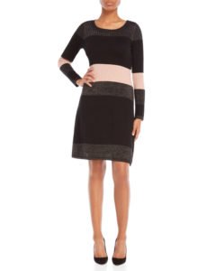 TAYLOR Ribbed Color Block Sweater Dress