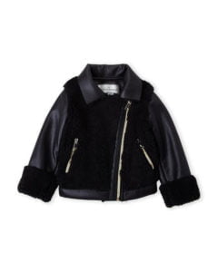 AMERICAN WIDGEON (Toddler Girls) Black Faux Shearling Jacket$39.99