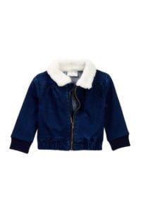 Rosie Pope Faux Fur Trimmed Denim Jacket (Baby Girls) $21.97
