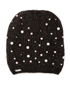Karl Lagerfeld Metallic and Pearly Beanie