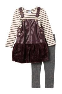 Nicole Miller Faux Leather Jumper & Leggings Set