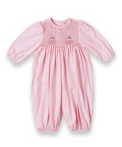 Pink Smocked Floral Playsuit - Infant