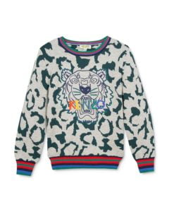 Kenzo Boys' Leopard-Pattern Logo Sweater