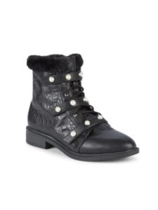 Girl's Faux Fur-Trim Studded Boots