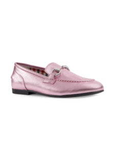 Gucci Girl's Metallic Leather Loafers