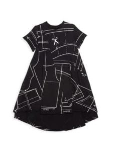 Nununu Little Girl's Sewing Pattern Graphic T-Shirt Dressp