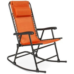 Rocking Patio Recliner Chair Orange