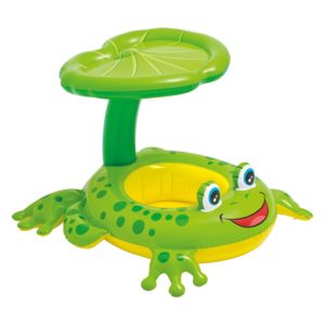 Froggy Friend Shaded Canopy Baby Kiddie Pool Floating Raftp