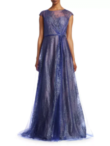 Rene Ruiz Glitter Tulle Embellished A-Line Gownp