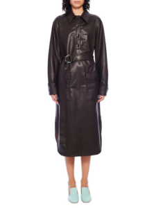 Tibi Faux-Leather Shirtdress