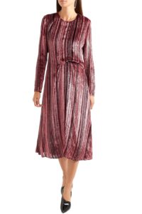 SIES MARJAN Maude metallic devoré-velvet and chiffon midi dress