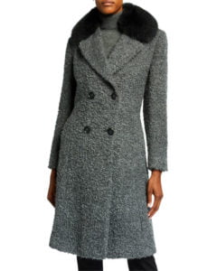 Sofia CashmereFox Fur-Lapel Princess Coat