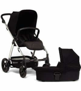 Mamas & Papas Sola 2 Chrome Stroller & Carrycot - Black Jacquard