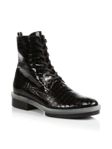 Robyn Croc-Embossed Leather Combat Boots + $75 Gift card