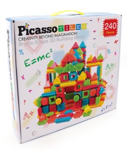 PicassoTiles 240-Piece Bristle Shape Blocks Set