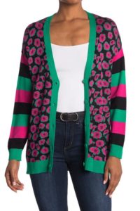 Long Sleeve Floral Jacquard Cardigan