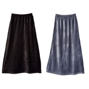 Black Ribbed Velour Maxi Skirt - Girls