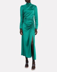 Isabella Silk High Neck Midi Dress