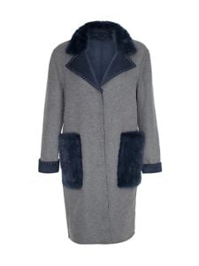Cashmere-Blend & Mink Fur-Trim Coat (More Colors)