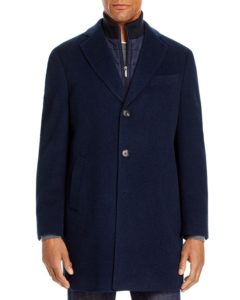 Wool-Cashmere Regular Fit Topcoat With Bib