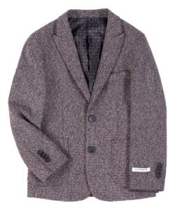Burgundy Contrast Tweed Blazer