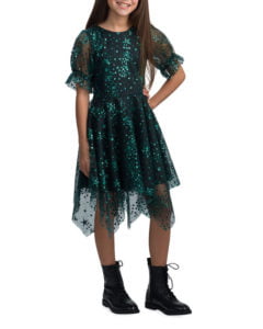 Girl's Rosie Embellished Tulle Ruffle Dress, Size 7-16