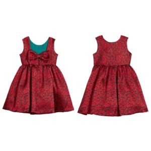 Girl's Taffeta Bow Sleeveless Dress, Size 2-4T