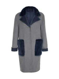 Cashmere-Blend & Mink Fur-Trim Coat
