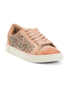 Studded Low Lace Leather Sneakers