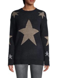Ribbed Star-Print Sweater