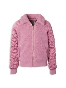 Girl's Quilted Faux Fur Jacket