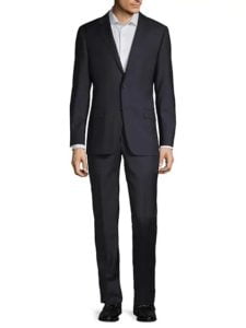 Classic Fit Tonal Check Wool Suit