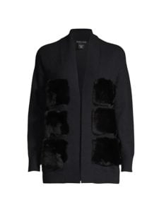 Fur Front Cashmere Cardigan