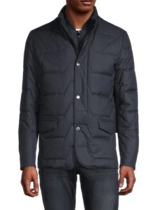 Concealed-Hood Quilted Jacket
