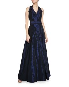 Taffeta Halter Ball Gown