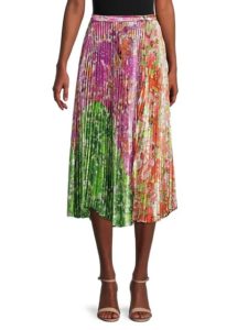 Floral-Print Pleated Skirt