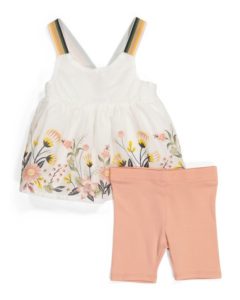 Toddler Girls 2pc Border Print Short Set size 2-5