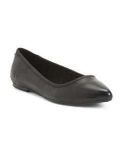Pointy Toe Leather Ballet Flats