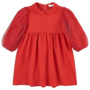 Red Glitter Sleeve Dress 6m-12m