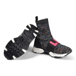 Space Dyed Sock Logo Sneakers Black