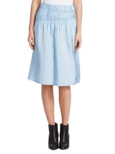 Ruched Midi Slip Skirt