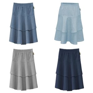 Baby'O Girl's Lightweight Denim Knee Length Skirt