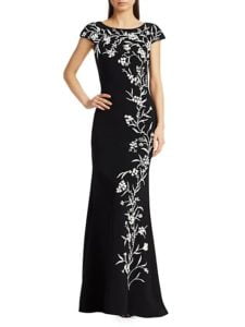 Beaded Vine Trumpet Gown