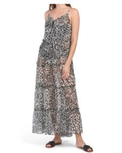 Zebra Tiered Maxi Cover-up
