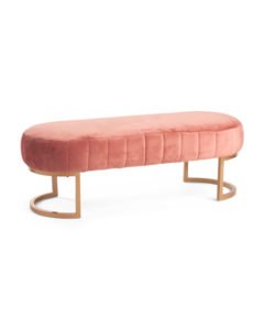 Flavia Velvet Channel Tufted Bench