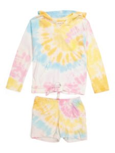 Girls 2pc Hooded Tie Dye Set